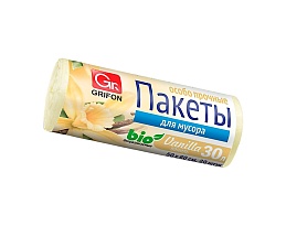 Мешки для мусора 30 л, ароматизированные, Ваниль, бежевые, в рулоне 20 шт., ПНД, 9 мкм, 560х530 мм, GRIFON Aroma, 101-020 V в Россоше
