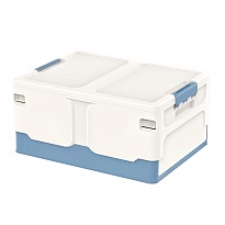 Ящик пластиковый складной белый, дно синее, 480х360х240 мм в Россоше Ящик пластиковый складной белый, дно синее, 480х360х240 мм в Россоше