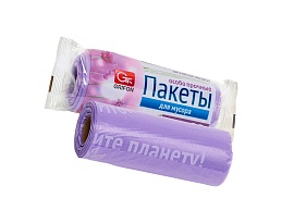 Мешки для мусора 35 л, ароматизированные, сиреневые, в рулоне 20 шт., ПНД, 12 мкм, 560х530 мм, GRIFON Полевые Цветы, 100-034 в Россоше