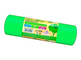Мешки для мусора 240 л, ароматизированные, биоразлагаемые, зеленые, в рулоне 10 шт., ПВД 40 мкм, 1500х1100 мм, PURE ECOLOGY, bio24010120 в Россоше Мешки для мусора 240 л, ароматизированные, биоразлагаемые, зеленые, в рулоне 10 шт., ПВД 40 мкм, 1500х1100 мм, PURE ECOLOGY, bio24010120 в Россоше