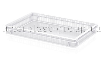Ящик для полуфабрикатов перфорированные стенки сплошное дно белый в Россоше