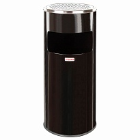 Урна с пепельницей 27 л, нержавеющая сталь, черная, LAIMA PROFESSIONAL в Россоше