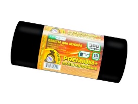 Мешки для мусора 300 л, черные, в рулоне 10 шт., ПВД 70 мкм, 1400х1000 мм, PREMIUM+, 30010160 в Россоше Мешки для мусора 300 л, черные, в рулоне 10 шт., ПВД 70 мкм, 1400х1000 мм, PREMIUM+, 30010160 в Россоше