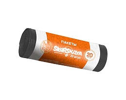 Мешки для мусора 20 л, черные, в рулоне 25 шт., ПНД, 6 мкм, 420х450 мм, SIBIRSKAYA, 101-001 S в Россоше