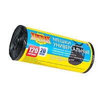 Мешки для мусора 120 л, черные, в рулоне 20 шт., ПНД, 15 мкм, 1100х700 мм, Крепак, 4607075710207 в Россоше Мешки для мусора 120 л, черные, в рулоне 20 шт., ПНД, 15 мкм, 1100х700 мм, Крепак, 4607075710207 в Россоше