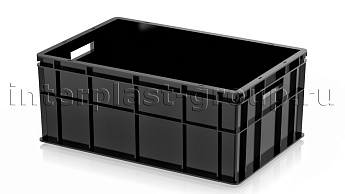 Ящик для молока, мяса, овощей и фруктов сплошной усиленный черный в Россоше