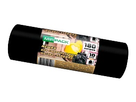 Мешки для мусора 180 л, ароматизированные, черные, в рулоне 10 шт., ПВД, 70 мкм, 1100х930 мм, СТРОЙКА, S18010110 в Россоше