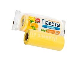 Мешки для мусора 35 л, ароматизированные, желтые, в рулоне 20 шт., ПНД, 12 мкм, 560х530 мм, GRIFON Цитрусовый Микс, 100-033 в Россоше