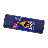 Мешки для мусора 240 л, синие, рулон 10 шт., ПВД 36 мкм, 1350х900 мм, Уфа Пак, МВ1854 (МВ 240-10с) в Россоше