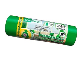 Мешки для мусора 240 л, ароматизированные, зеленые, в рулоне 10 шт., ПВД 45 мкм, 1300х930 мм, PREMIUM+, 240108301 в Россоше Мешки для мусора 240 л, ароматизированные, зеленые, в рулоне 10 шт., ПВД 45 мкм, 1300х930 мм, PREMIUM+, 240108301 в Россоше