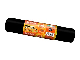 Мешки для мусора 180 л, ароматизированные, черные, в рулоне 10 шт., ПВД, 80 мкм, 1100х930 мм, EXPORT, exp18010142 в Россоше