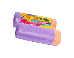 Мешки для мусора 35 л, ароматизированные, Лаванда, сиреневые, в рулоне 10 шт., ПНД, 12 мкм, 560х530 мм, GRIFON Aroma, 101-080 La в Россоше