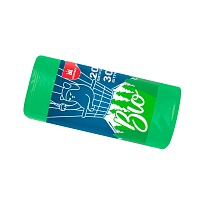 Мешки для мусора 20 л, биоразлагаемые, зеленые, в рулоне 30 шт., ПНД, 8 мкм, 500х400 мм, БИО, МБ2097 (МНБ 20-30ж) в Россоше