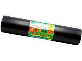 Мешки для мусора 280 л, ароматизированные, черные, в рулоне 10 шт., ПВД 110 мкм, 1400х930 мм, Добрыня, Dob28010black в Россоше