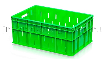 Ящик для молока, мяса, овощей и фруктов малая перфорация дно сплошное светло-зеленый в Россоше