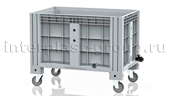 Контейнер iBox сплошной на колесах с краном серый в Россоше