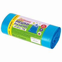 Мешки для мусора 35 л, синие, в рулоне 30 шт., ПНД, 10 мкм, 600х500 мм, Любаша, 608091 в Россоше