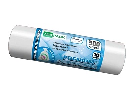 Мешки для мусора 300 л, белые, в рулоне 10 шт., ПВД 70 мкм, 1400х1000 мм, PREMIUM+, 300101602 в Россоше Мешки для мусора 300 л, белые, в рулоне 10 шт., ПВД 70 мкм, 1400х1000 мм, PREMIUM+, 300101602 в Россоше