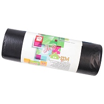Мешки для мусора 220 л, черные, в рулоне 10 шт., ПВД, 29 мкм, 1100х830 мм, Концепция Быта ЭкоДом, 604924 в Россоше