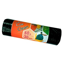 Мешки для мусора 60 л, черные, в рулоне 30 шт., ПНД, 6 мкм, 640х580 мм, Концепция Быта EcoClean, 603890 в Россоше Мешки для мусора 60 л, черные, в рулоне 30 шт., ПНД, 6 мкм, 640х580 мм, Концепция Быта EcoClean, 603890 в Россоше