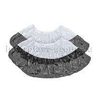 Бахилы бело-черные 1000 шт (500 пар), 48 мкм, двойная подошва, с одной резинкой, Эконом+ в Россоше