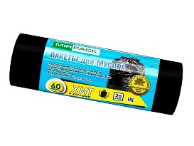 Мешки для мусора 60 л, ароматизированные, черные, в рулоне 20 шт., ПНД, 8 мкм, 800х600 мм, ХИТ, 6020867 в Россоше Мешки для мусора 60 л, ароматизированные, черные, в рулоне 20 шт., ПНД, 8 мкм, 800х600 мм, ХИТ, 6020867 в Россоше