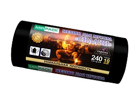 Мешки для мусора 240 л, ароматизированные, черные, в рулоне 10 шт., ПВД 40 мкм, 1500х1100 мм, СИЛАЧИ, sil24011110 в Россоше