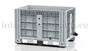 Контейнер iBox сплошной на полозьях с краном серый в Россоше