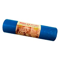 Мешки для мусора 100 л, с завязками, синие, в рулоне 10 шт., ПВД, 40 мкм, 840х670 мм, Концепция Быта Vitalux, 604933 в Россоше